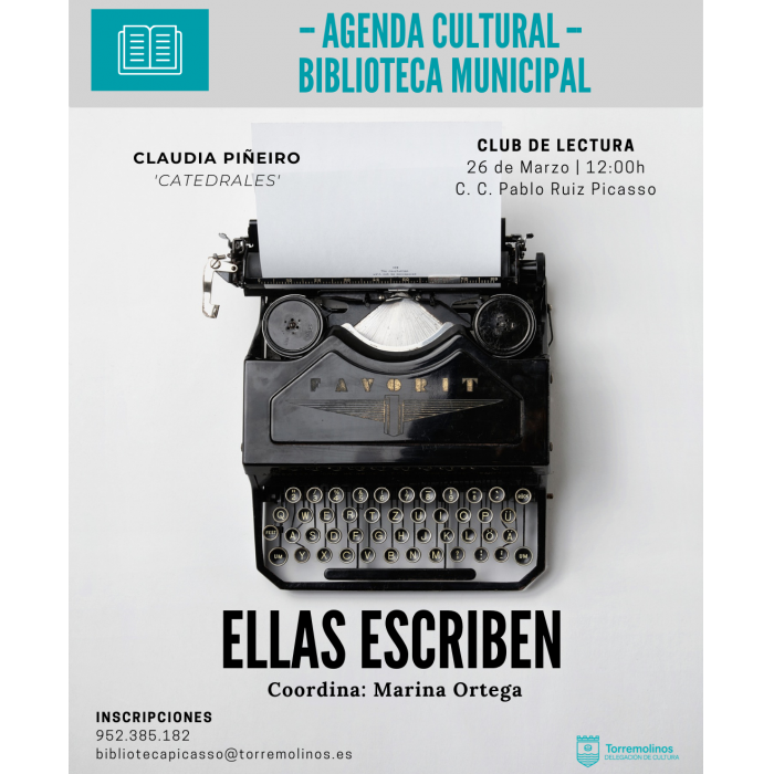 El club de lectura 'Ellas Escriben' debatirá este mes sobre la novela 'Catedrales'