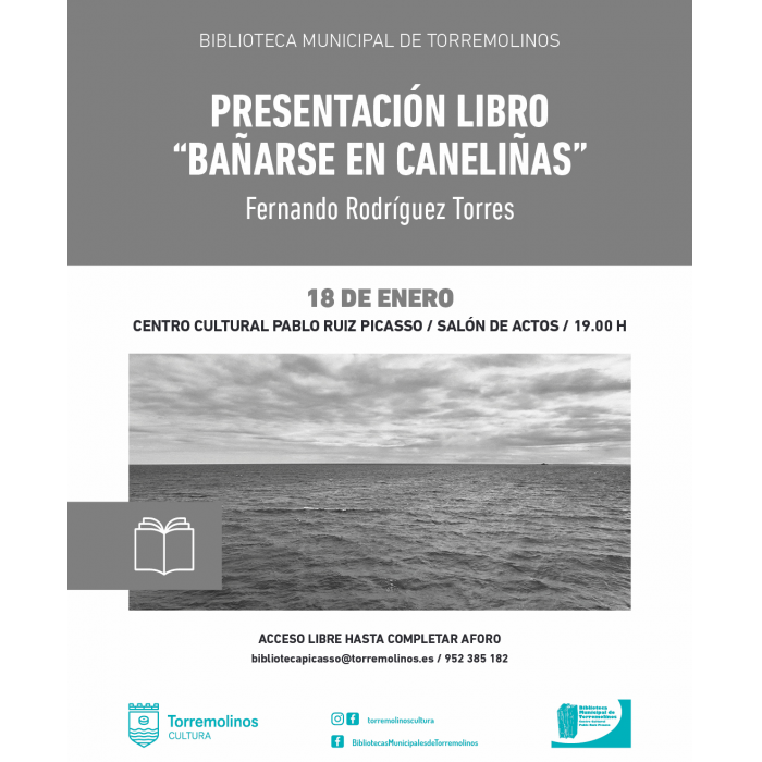 El Centro Cultural acogerá la presentación del libro ‘Bañarse en Caneliñas’ de Fernando Rodríguez Torres