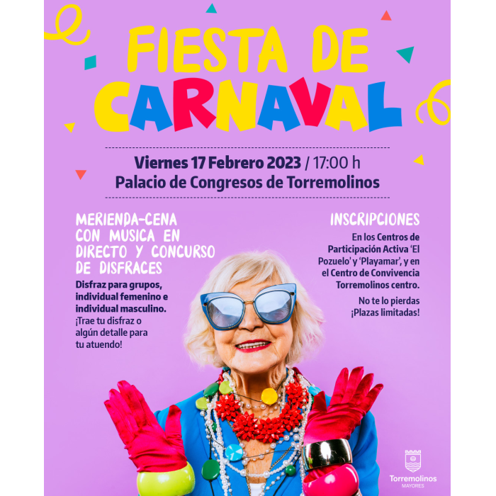 Una gran fiesta para los mayores dará comienzo al Carnaval de Torremolinos