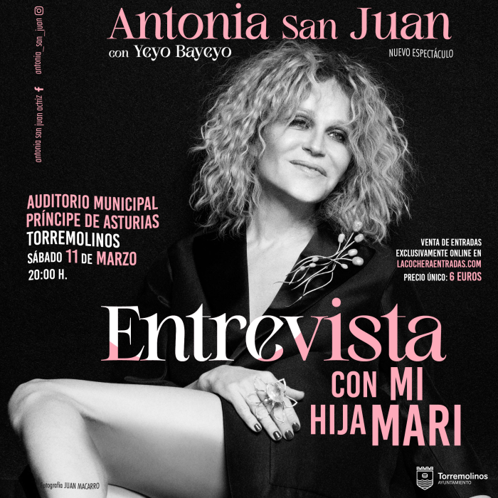 Antonia San Juan llega a Torremolinos el 11 de marzo con la comedia ‘Entrevista con mi hija Mari’