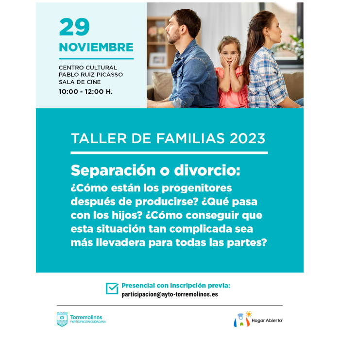 ‘Separación o divorcio’, nuevo Taller de Familias el próximo 29 de noviembre