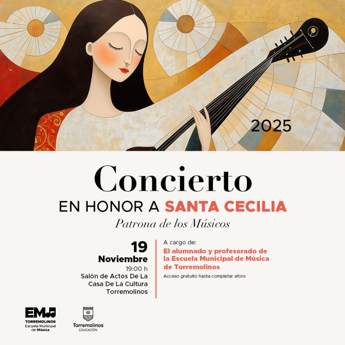 La Escuela Municipal de Música ofrecerá un concierto el 19 de noviembre en honor a Santa Cecilia, patrona de los músicos