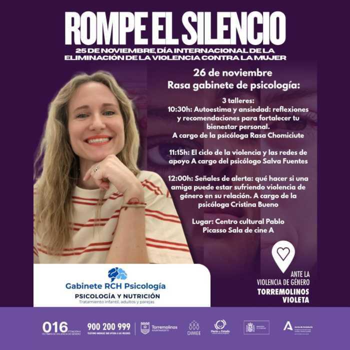 El Centro Cultural Pablo Ruiz Picasso acogerá varios talleres de psicología dentro de las actividades por el 25N