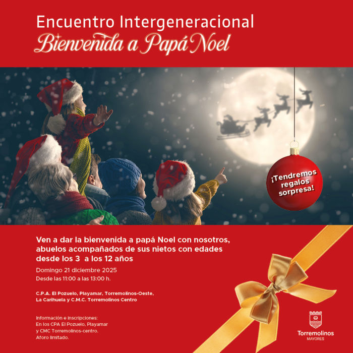 Abuelos y nietos tendrán un encuentro intergeneracional de bienvenida a Papá Noel