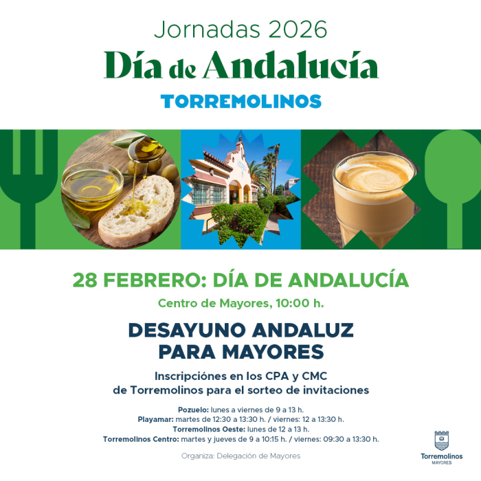 Los mayores disfrutarán de un desayuno andaluz en el Día de Andalucía