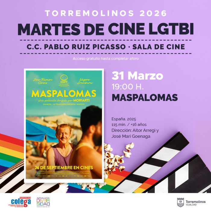 El 31 de marzo se podrá disfrutar de la película ‘Maspalomas’ dentro del ciclo Martes de Cine LGTBI