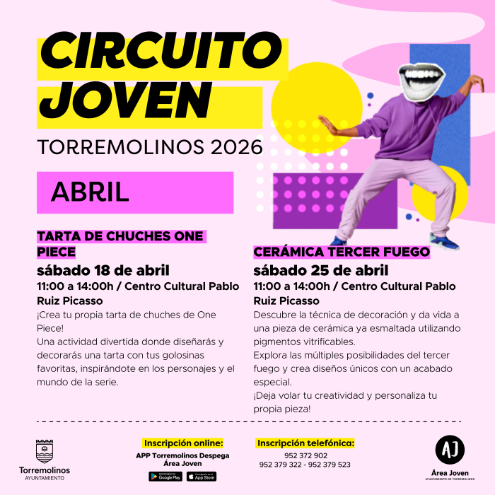 Los jóvenes podrán participar en abril en un taller de tartas de chuches y en un taller de cerámica