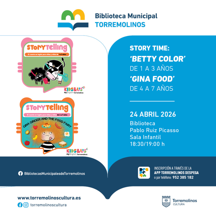 La Sala Infantil de la biblioteca del Centro Cultural Pablo Ruiz Picasso acoge un cuentacuentos en inglés