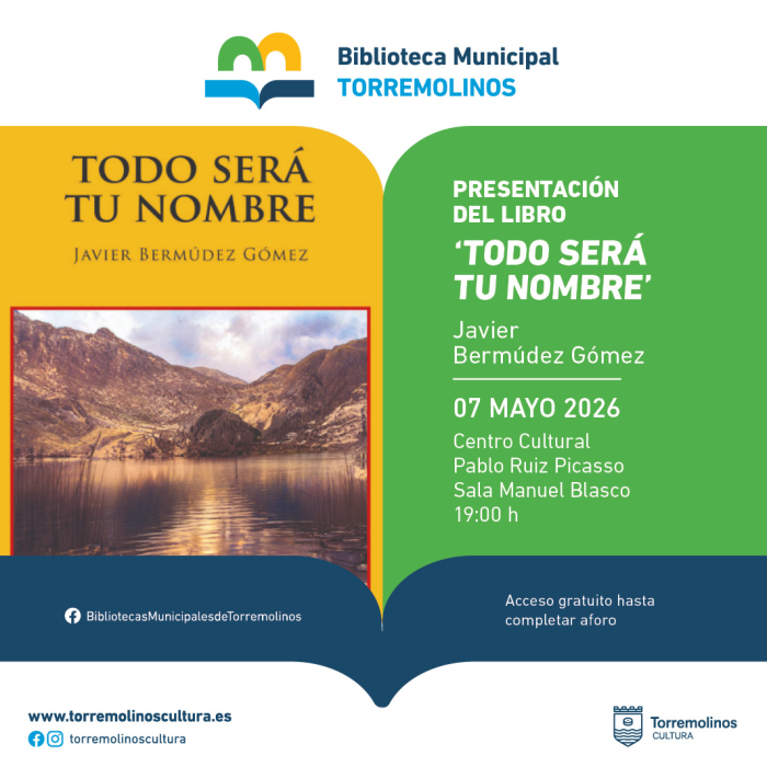 Torremolinos acogerá la presentación del libro de poemas ‘Todo será tu nombre’ de Javier Bermúdez Gómez