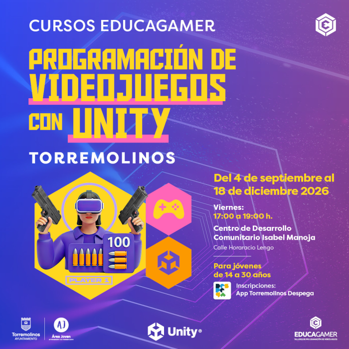 Los jóvenes podrán participar en un taller gratuito de Programación de Videojuegos con Unity