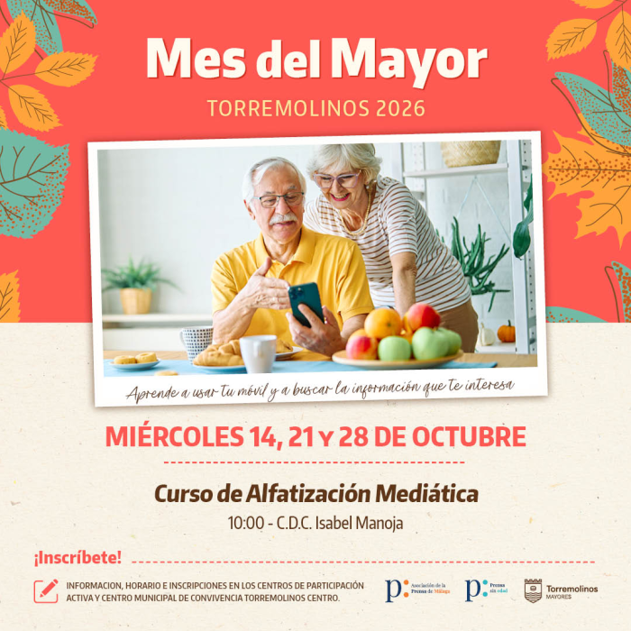 Los mayores tendrán un curso sobre alfabetización mediática incluido en el Mes del Mayor