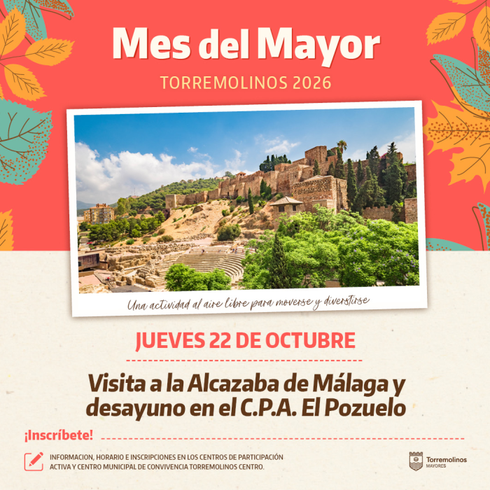 El próximo 22 de octubre los mayores de Torremolinos realizarán una visita a la Alcazaba de Málaga