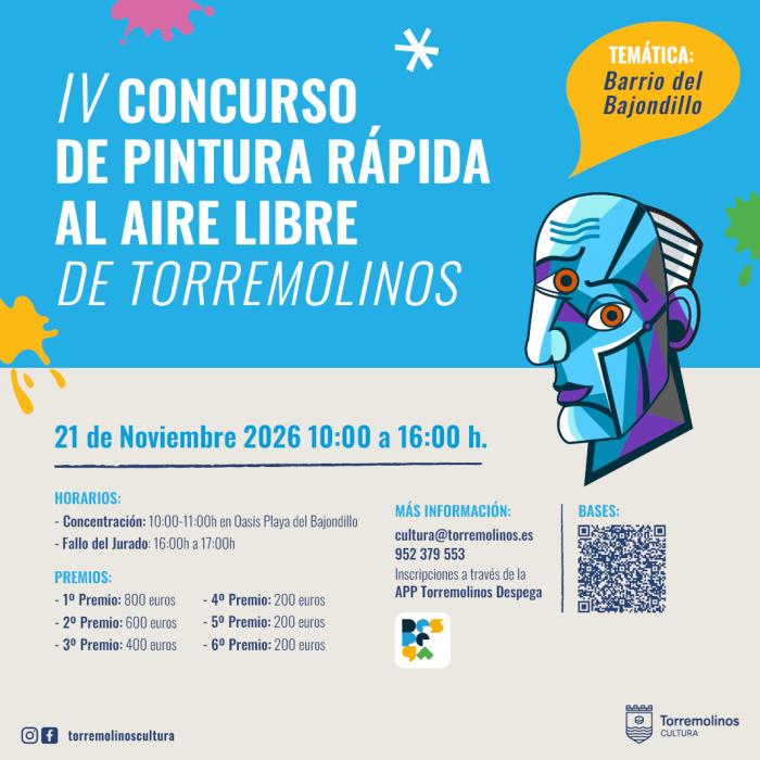 El Ayuntamiento convoca el IV Concurso de Pintura Rápida al Aire Libre, dedicado al barrio del Bajondillo.  